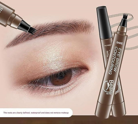 Waterproof 4-Prong Precision Eyebrow Pencil – Smudge-Proof All Day!